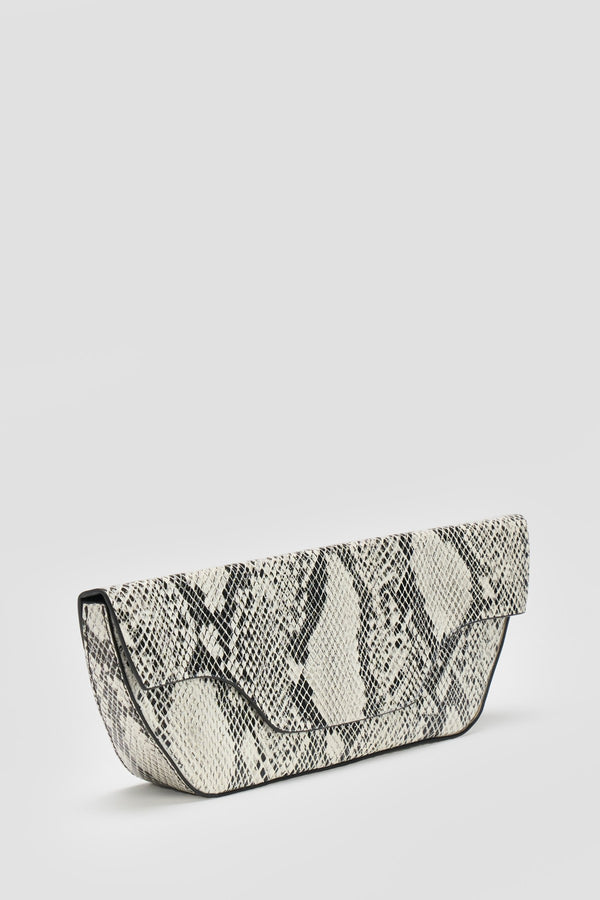 REPTILE PRINT DAISY CLUTCH