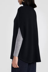 SELMA BLACK  WOMEN'S KNIT PONCHO