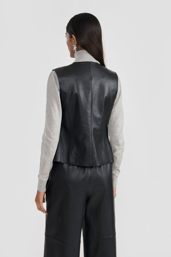 Black Anya Leather Vest