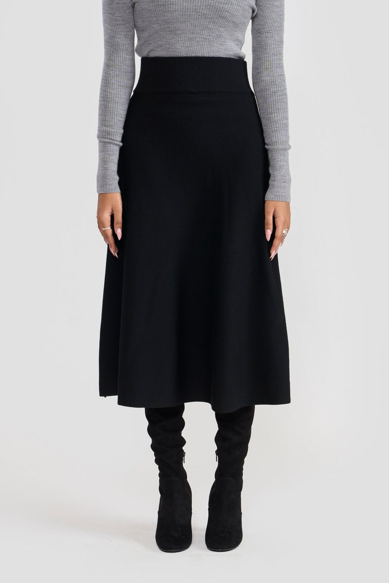 Black Julianne Women Knit Skirt