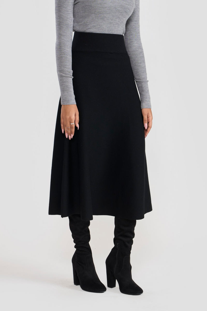 Black Julianne Women Knit Skirt