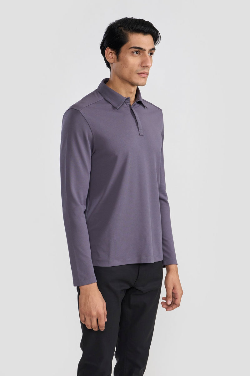 Grey Mike Full Sleeves Polo