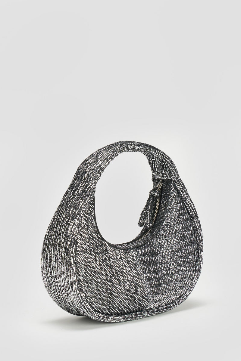 Silver Metallic Agatha Shoulder Bag