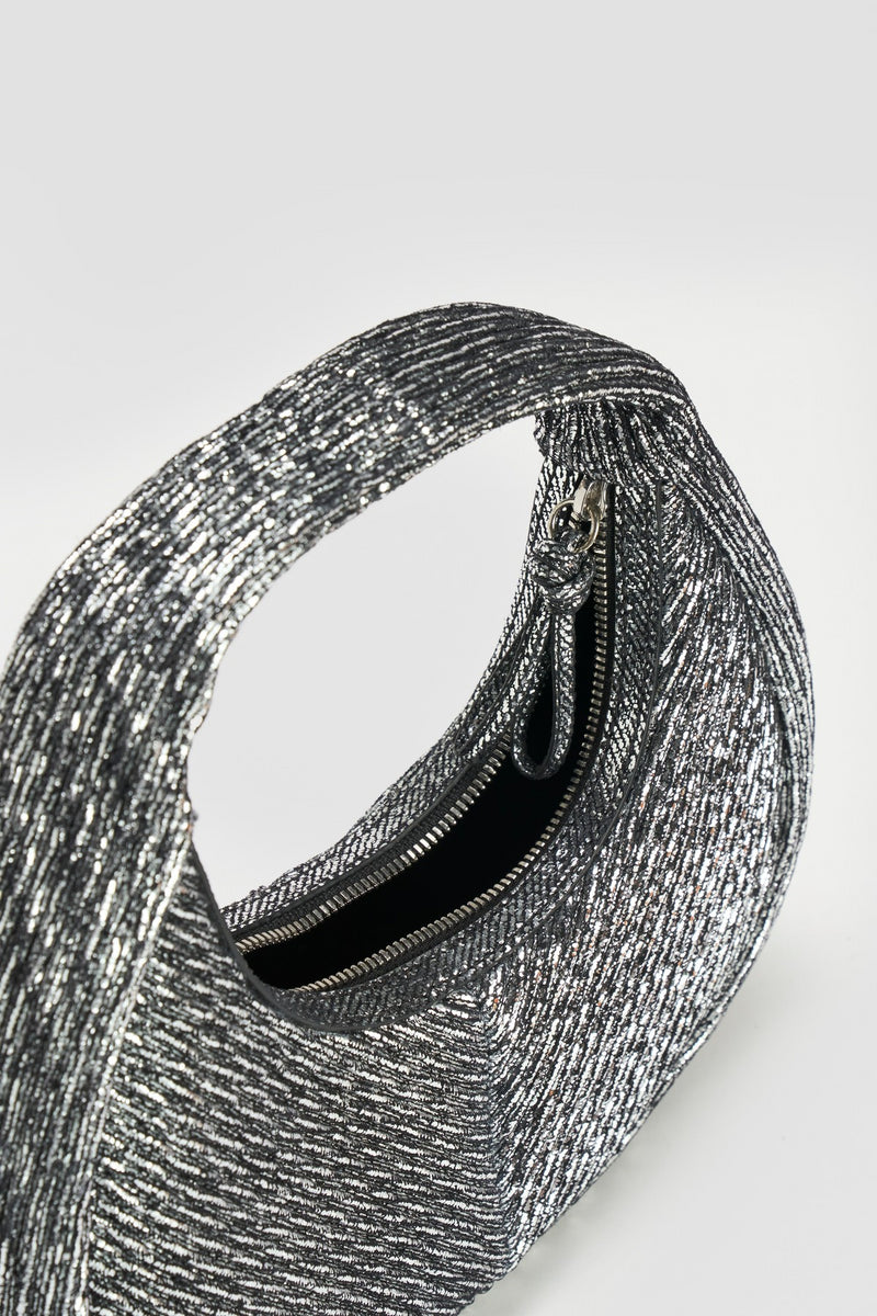 Silver Metallic Agatha Shoulder Bag