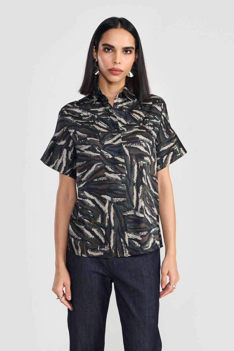 Jungle Print Olive Monroe Women Top