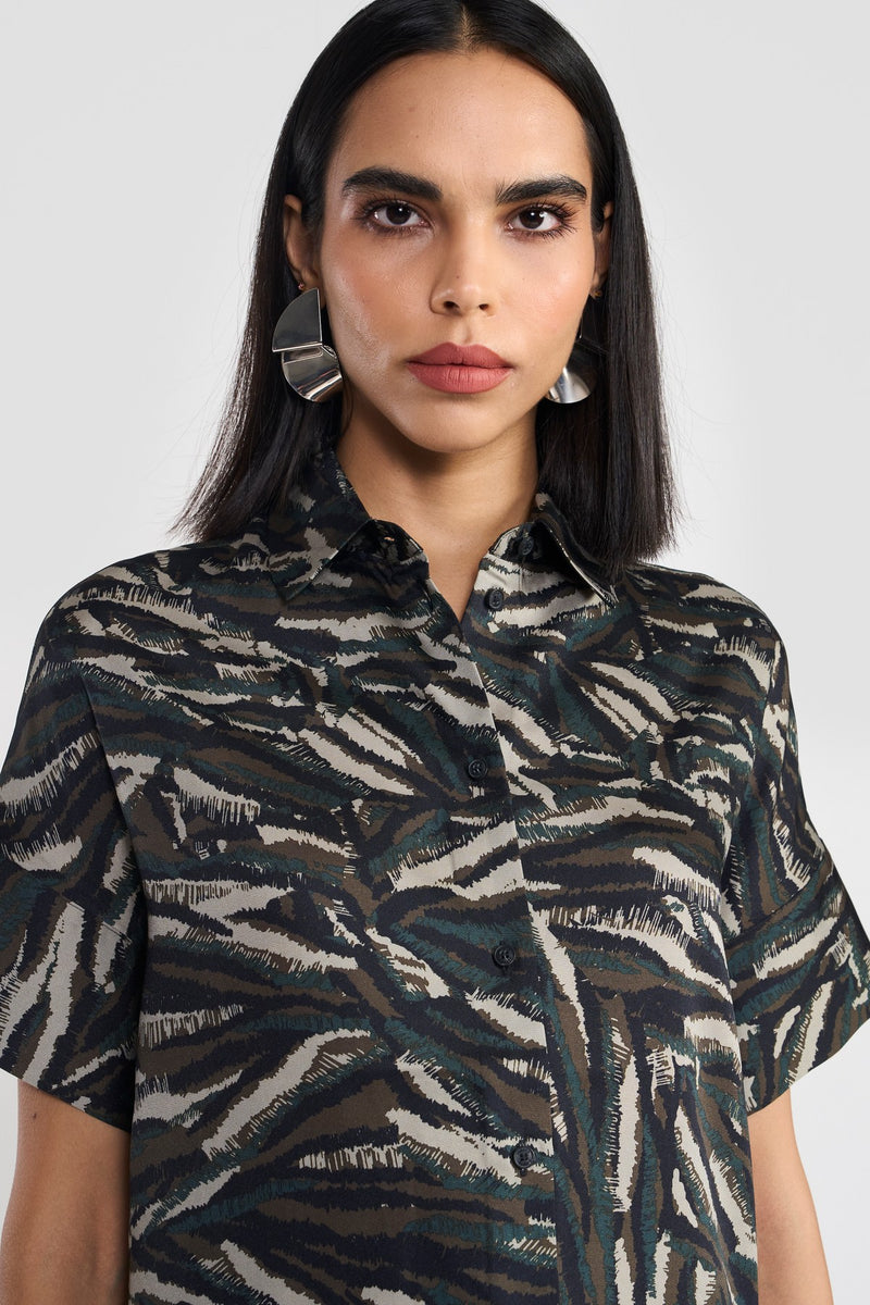 Jungle Print Olive Monroe Women Top