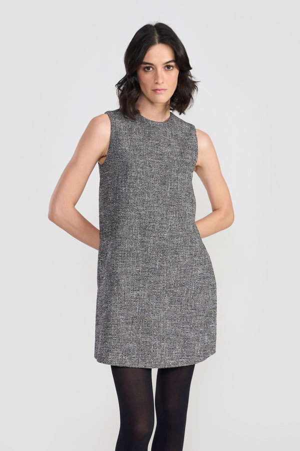 Black/white Hannah Woolen Dress