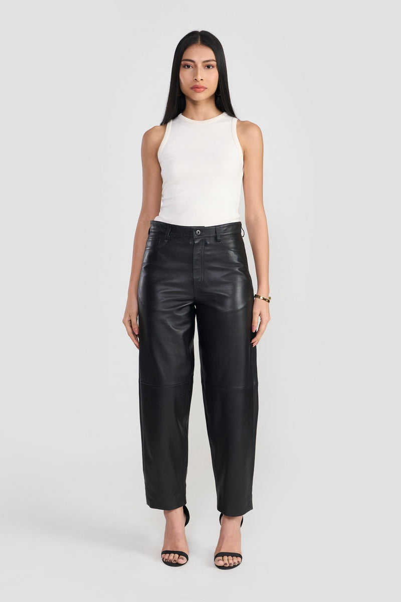 Black Ryleigh Leather Pant