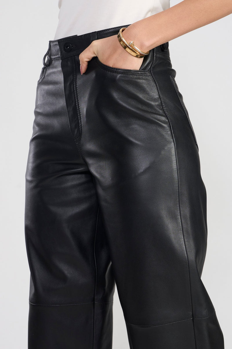 Black Ryleigh Leather Pant