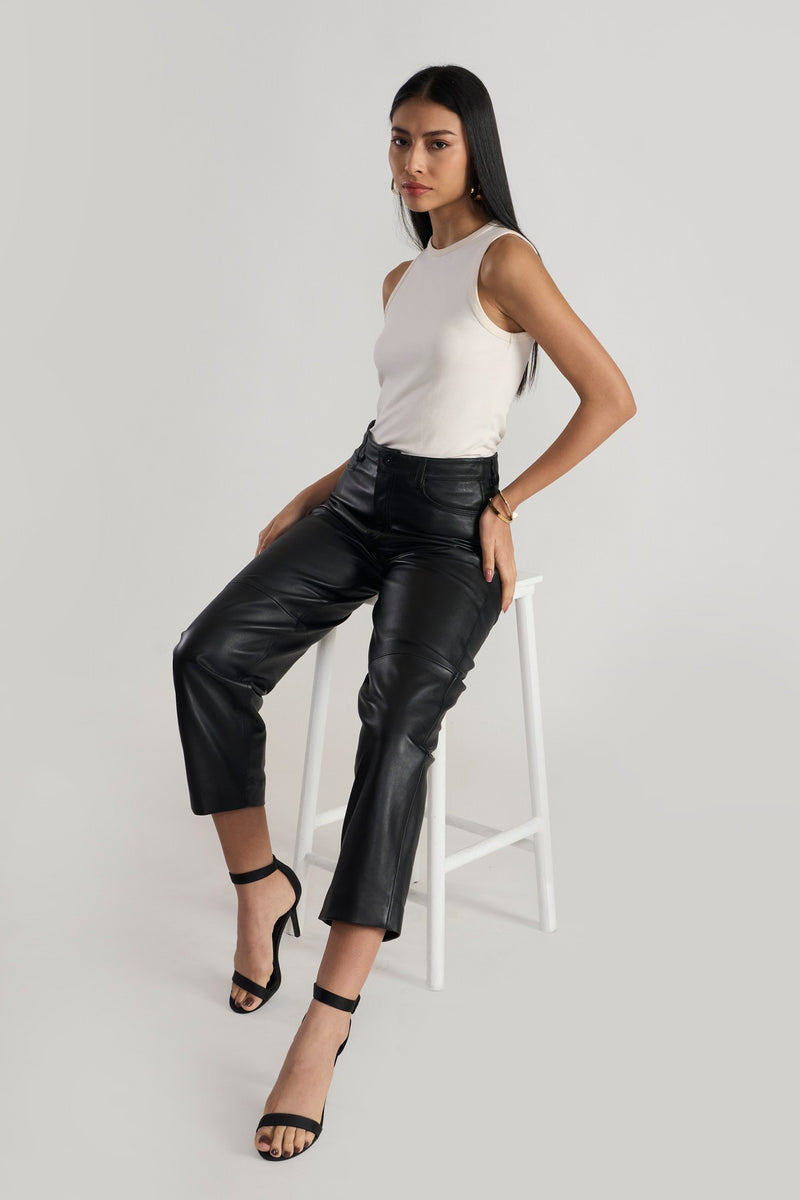 Black Ryleigh Leather Pant