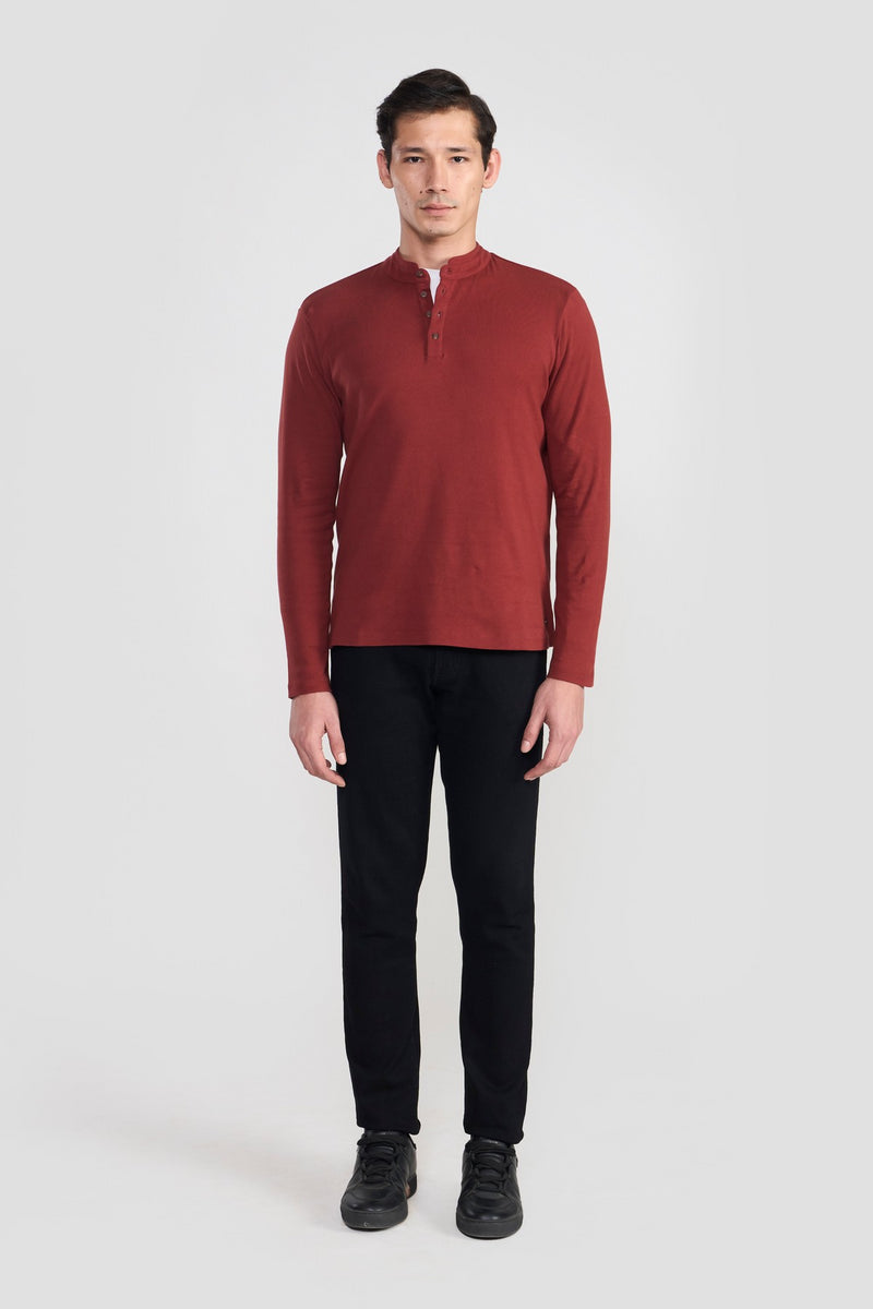 Saddle Red Sawyer Full  Sleeves Round Neck T Shirt