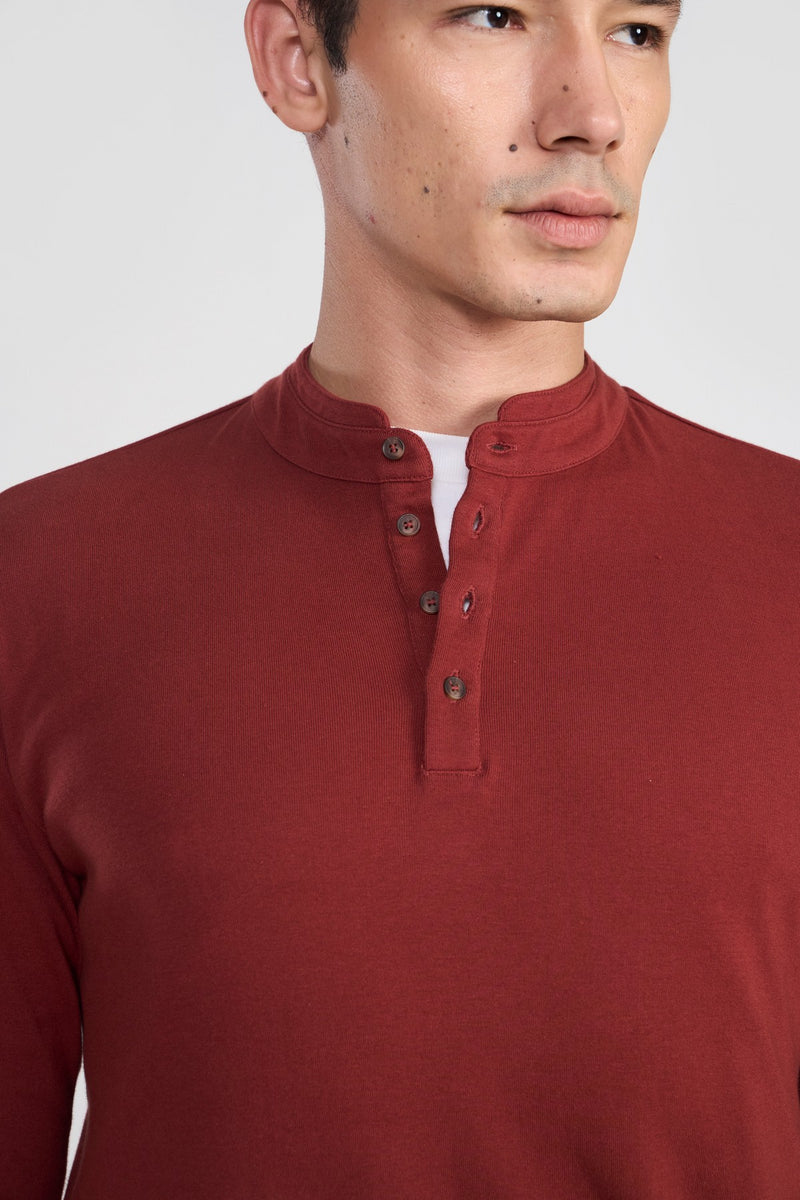 Saddle Red Sawyer Full  Sleeves Round Neck T Shirt