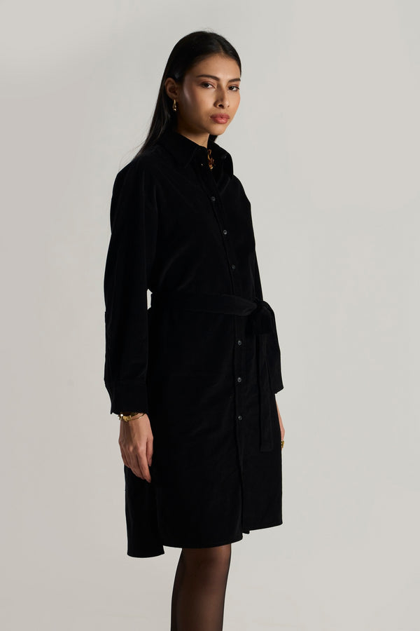 Black Valentina Woven Dress