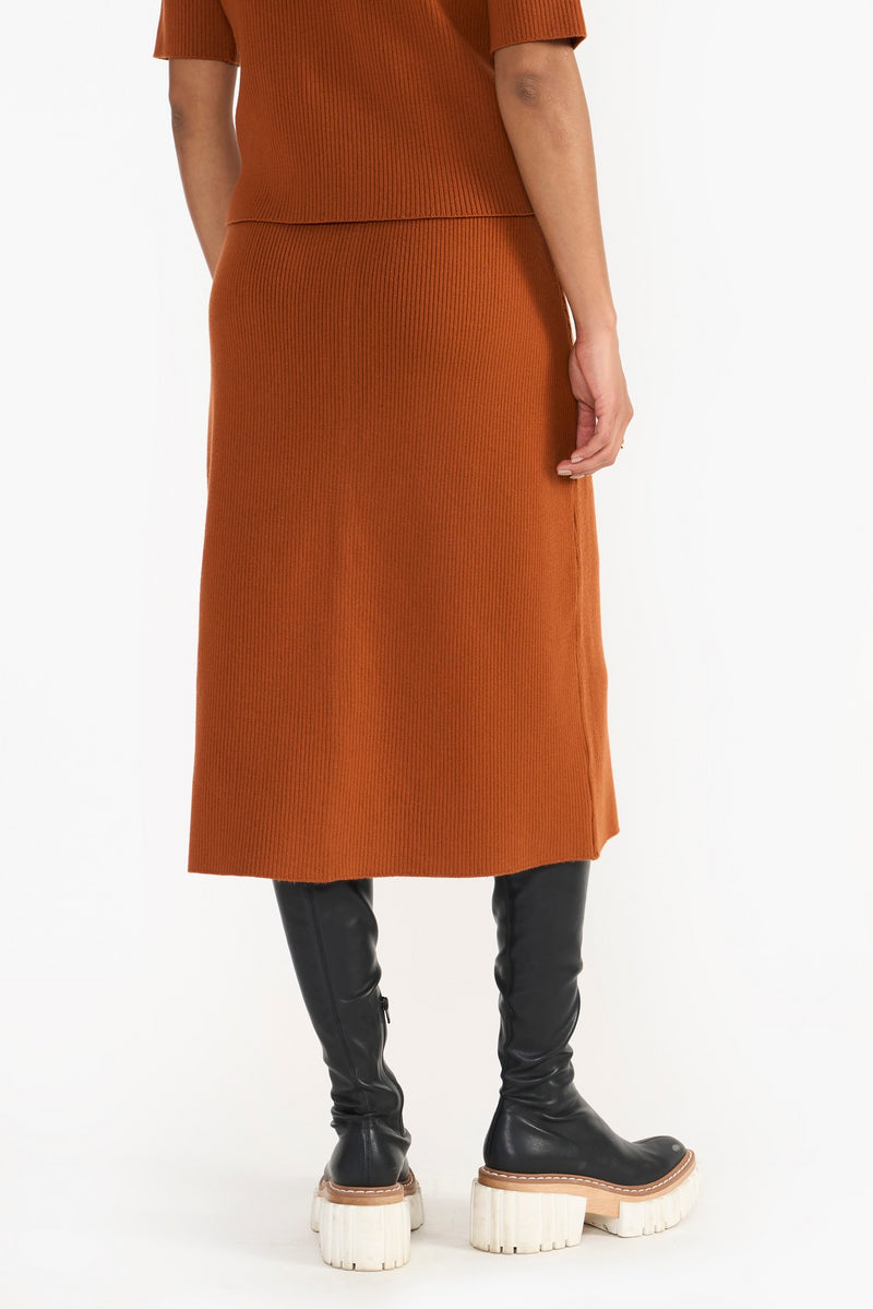 Reddish Brown Madilynn Skirt Women Knit Skirt