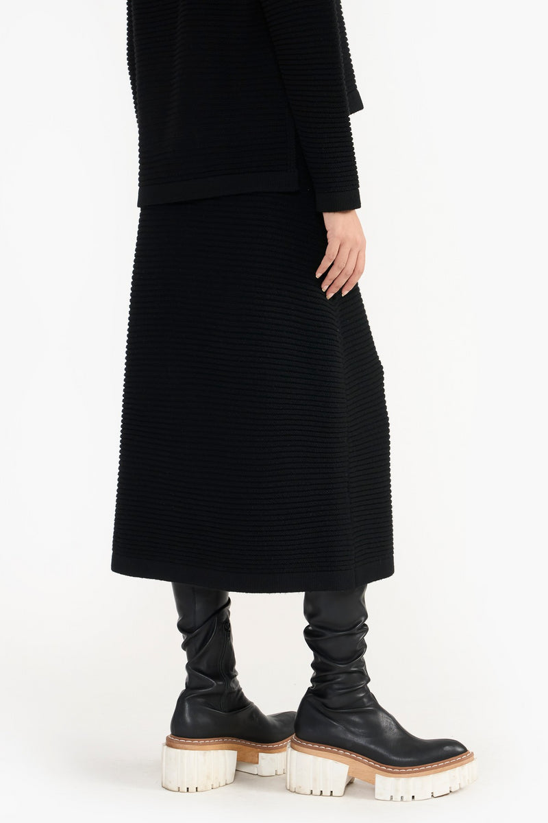 Black Davina Skirt Women Knit Skirt